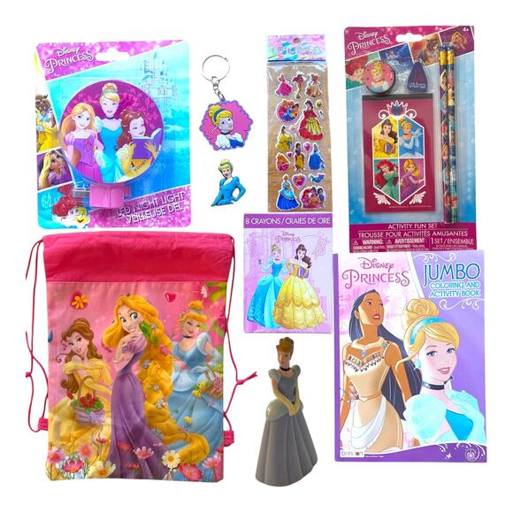 Disney Princess Gift Bundle – Games, Night Light, Cinderella Figurine, Backpack - Picture 1 of 12